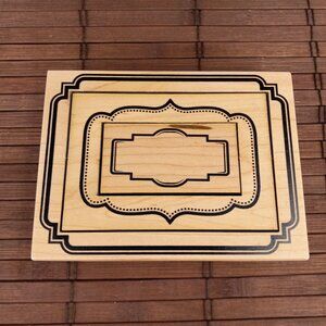 Momenta 3pcs Art Deco Nesting Frames Labels Tags Rubber Stamp